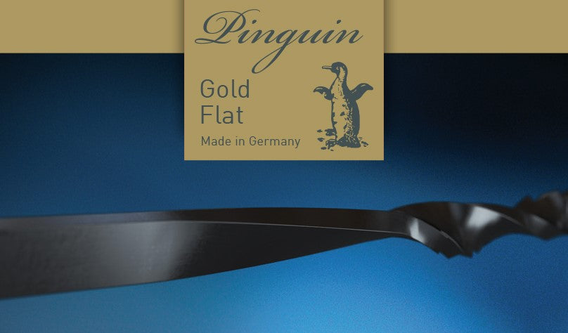 NIQUA PINGUIN GOLD FLAT – Spirallaubsägeblatt mit flacher Form für präzisere Führung